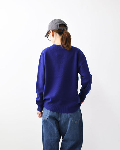 RINEN [リネン] 2/15ウール天竺編み(ホールガーメント) クルーネック [R17681-W] ニット・クルーネック・ラムウール・ラグランスリーブ・ホールガーメント・LADY'S [2025AW]