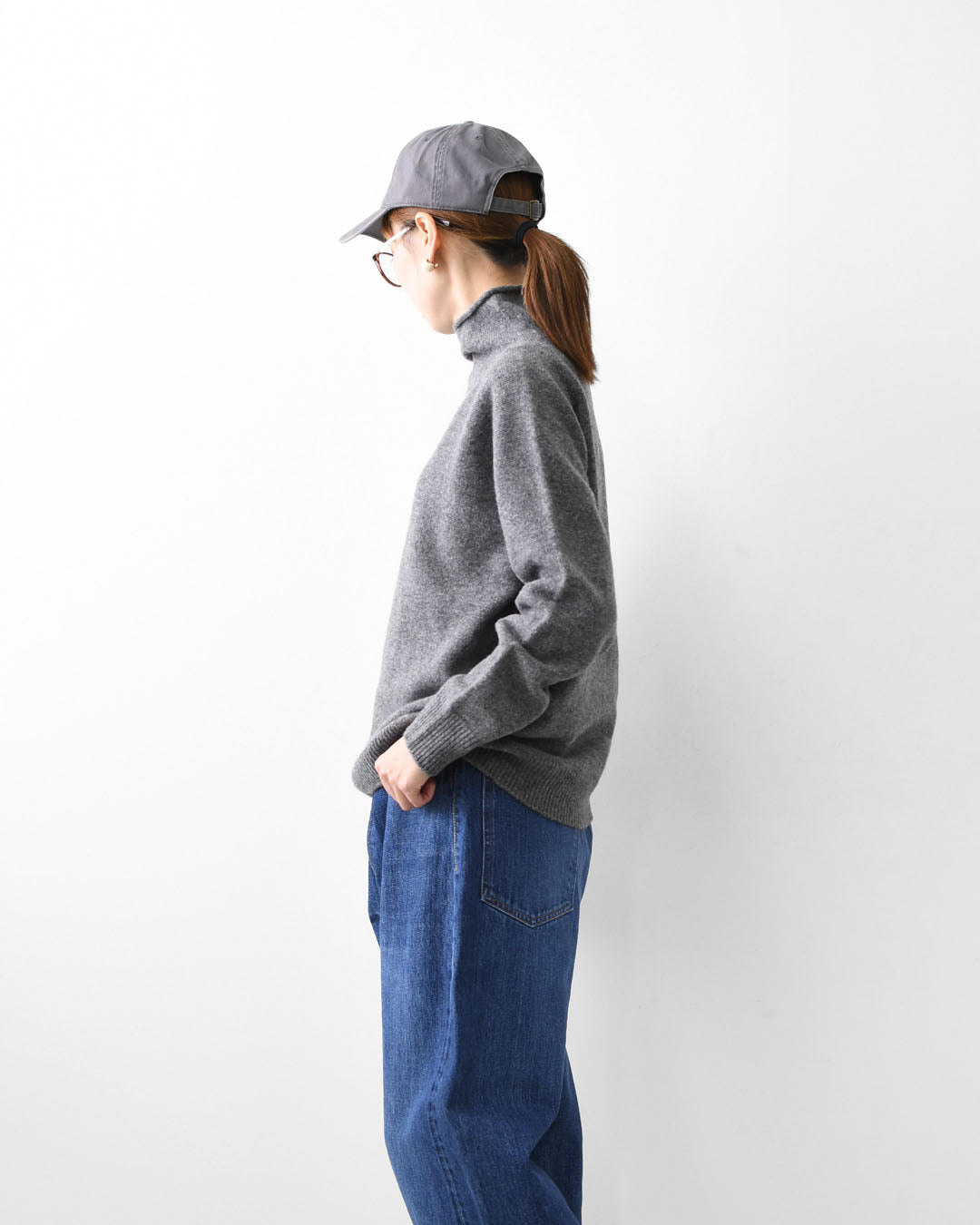 RINEN [リネン] 2/15ウール天竺編み(ホールガーメント) タートルネック [R17682] ニット・タートルネック・ウールニット・あったかニット・LADY'S [2025AW]