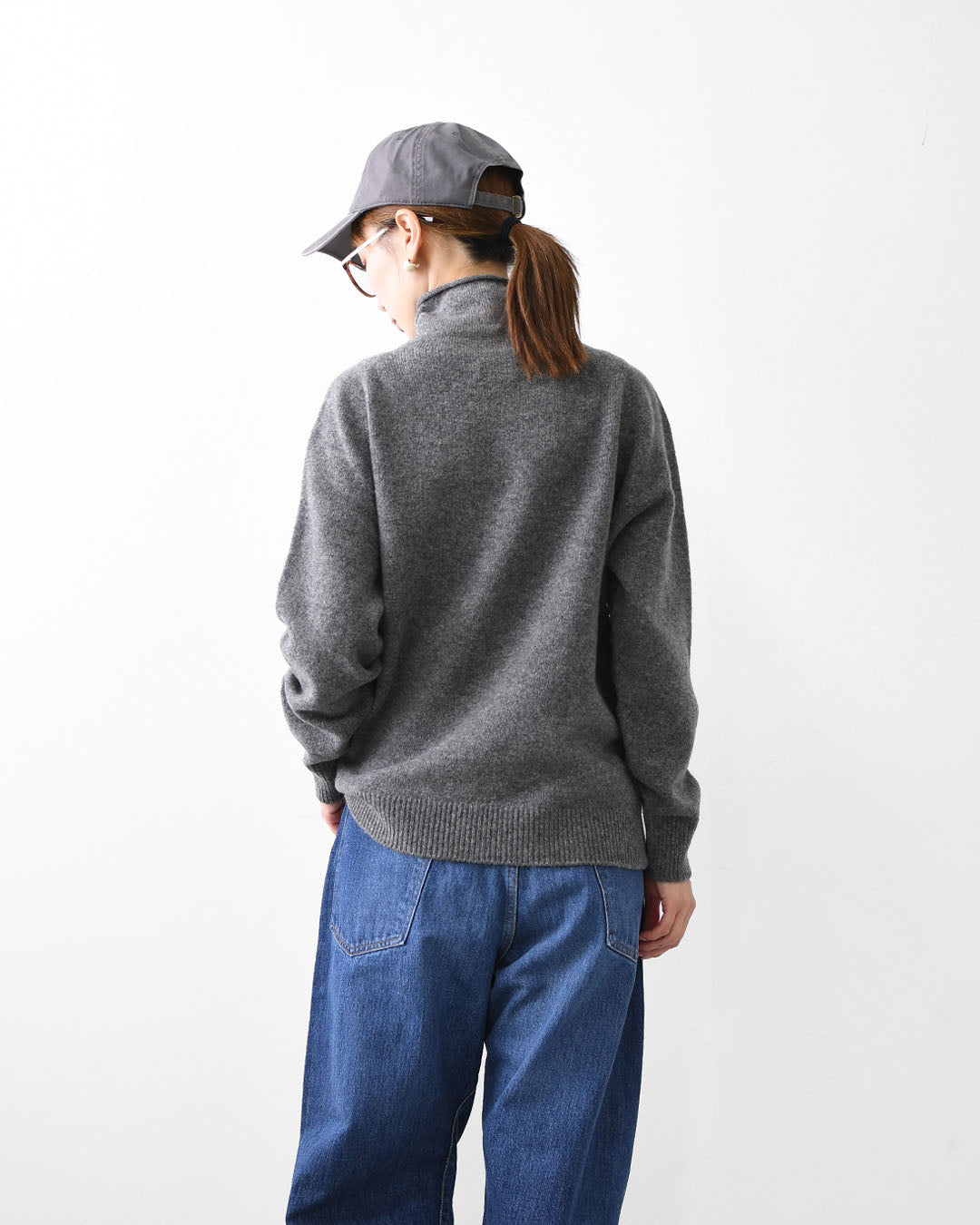 RINEN [リネン] 2/15ウール天竺編み(ホールガーメント) タートルネック [R17682] ニット・タートルネック・ウールニット・あったかニット・LADY'S [2025AW]