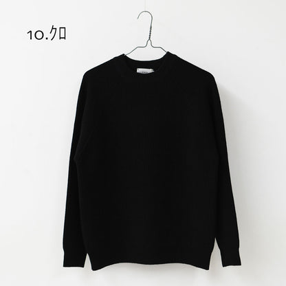 RINEN [リネン] 2/14ウールアゼ編み クルーネック [R17683-W] ニット・ウールニット・クルーネック・シンプルニット・あったかニット・LADY'S [2025AW]