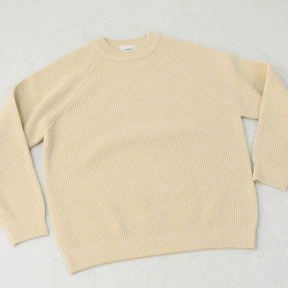 RINEN [リネン] 2/14ウールアゼ編み クルーネック [R17683-W] ニット・ウールニット・クルーネック・シンプルニット・あったかニット・LADY'S [2025AW]