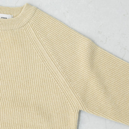 RINEN [リネン] 2/14ウールアゼ編み クルーネック [R17683-W] ニット・ウールニット・クルーネック・シンプルニット・あったかニット・LADY'S [2025AW]