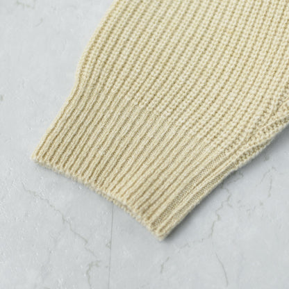 RINEN [リネン] 2/14ウールアゼ編み クルーネック [R17683-W] ニット・ウールニット・クルーネック・シンプルニット・あったかニット・LADY'S [2025AW]