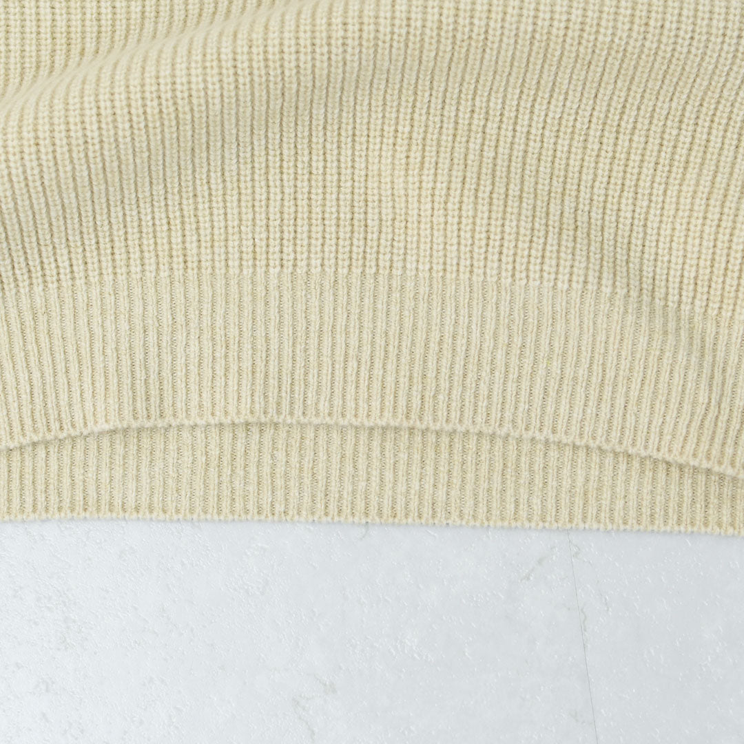 RINEN [リネン] 2/14ウールアゼ編み クルーネック [R17683-W] ニット・ウールニット・クルーネック・シンプルニット・あったかニット・LADY'S [2025AW]