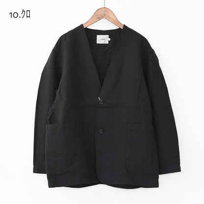 RINEN [リネン] 40/1リネン平織ノーカラージャケット [R29502]  [2024SS]