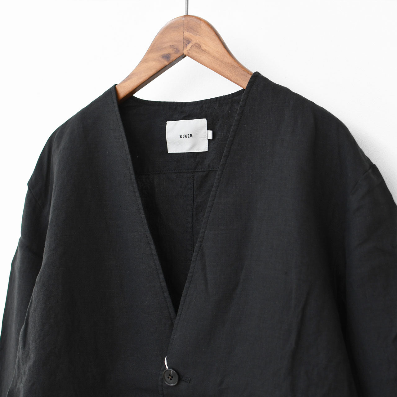 RINEN [リネン] 40/1リネン平織ノーカラージャケット [R29502]  [2024SS]