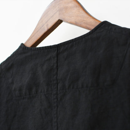 RINEN [リネン] 40/1リネン平織ノーカラージャケット [R29502]  [2024SS]