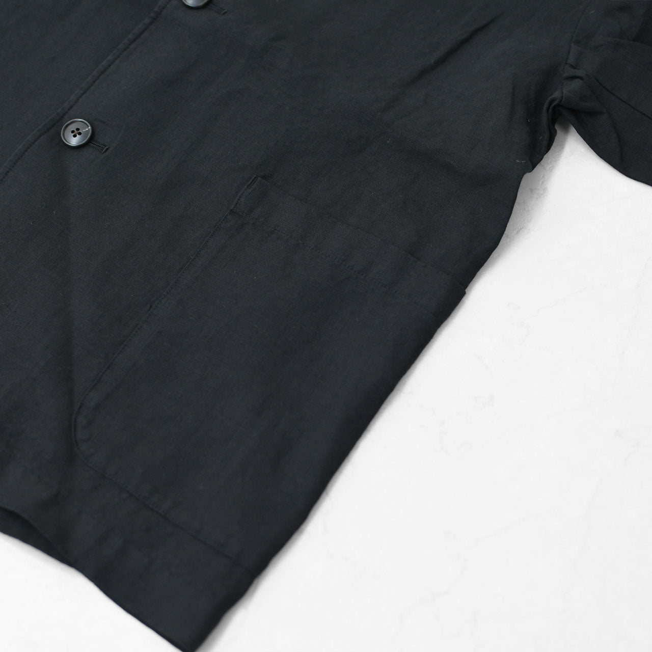 RINEN [リネン] 40/1リネン平織ノーカラージャケット [R29502]  [2024SS]