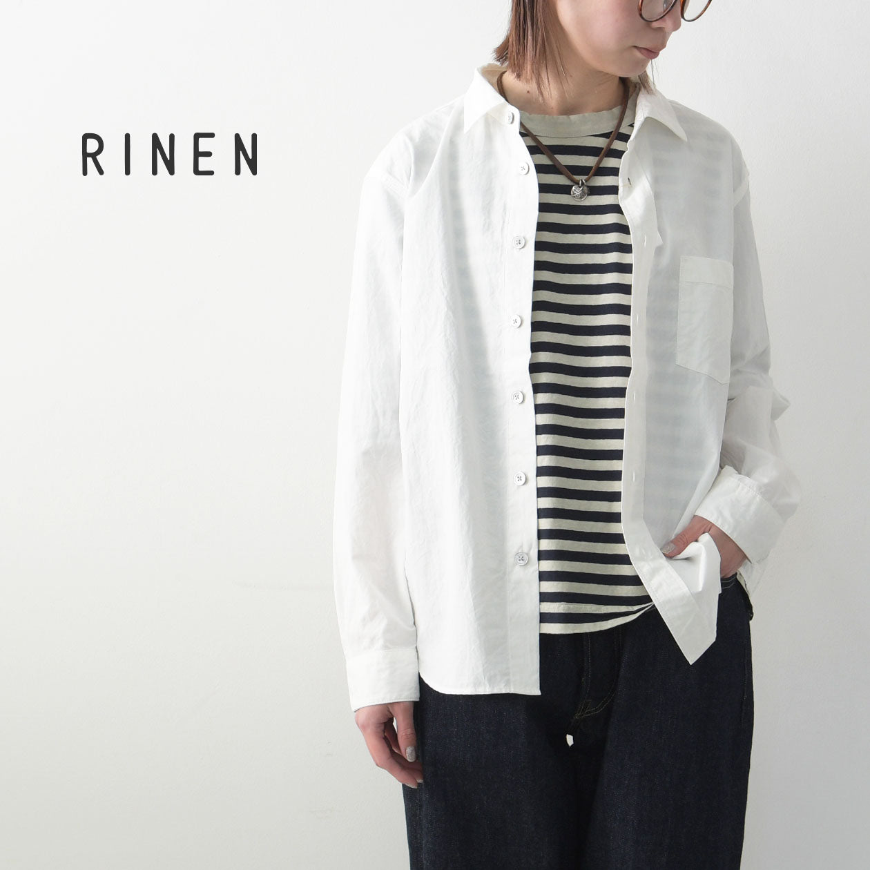 RINEN [リネン] 80/2 ダウンプルーフ レギュラーカラーシャツ  [R35000-S]  [2025SS]