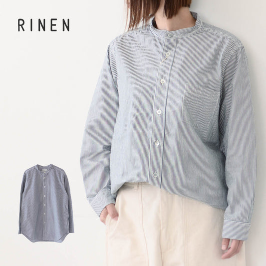 RINEN [リネン] 80/2ダウンプルーフスタンドカラーオーバーサイズシャツ 柄 [R37501-G]  [2024AW]