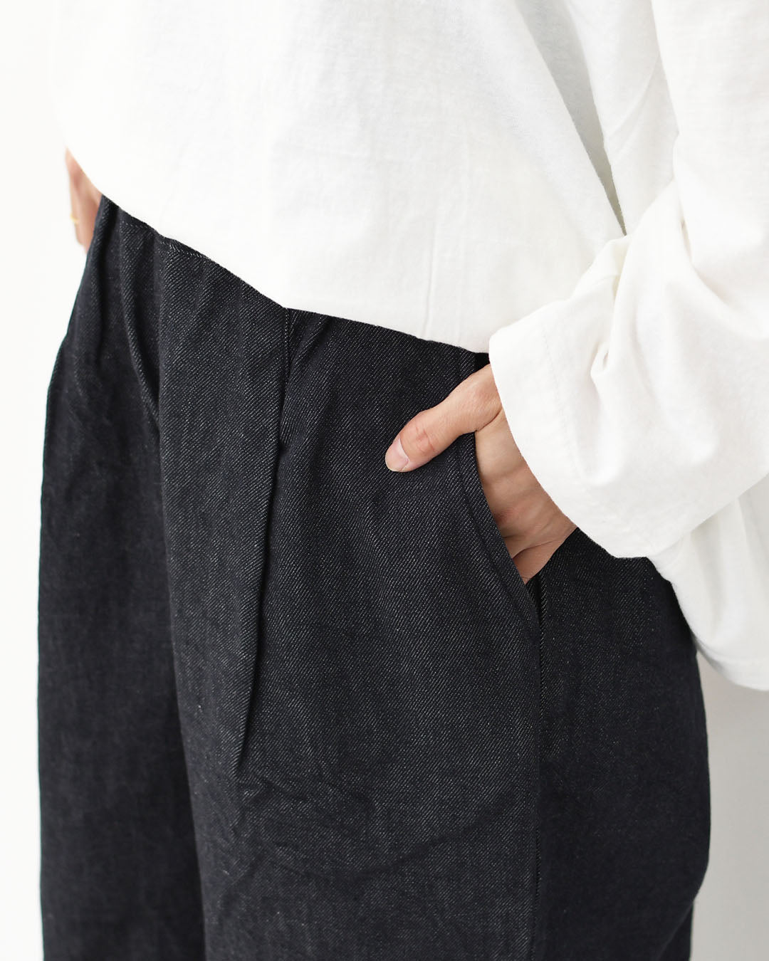 RINEN [リネン] 10オンス ノットインディゴデニム テーパードパンツ [R47603-W] デニムパンツ・テーパードパンツ・ベーシックパンツ・ゆったりシルエット・LADY'S [2025AW]