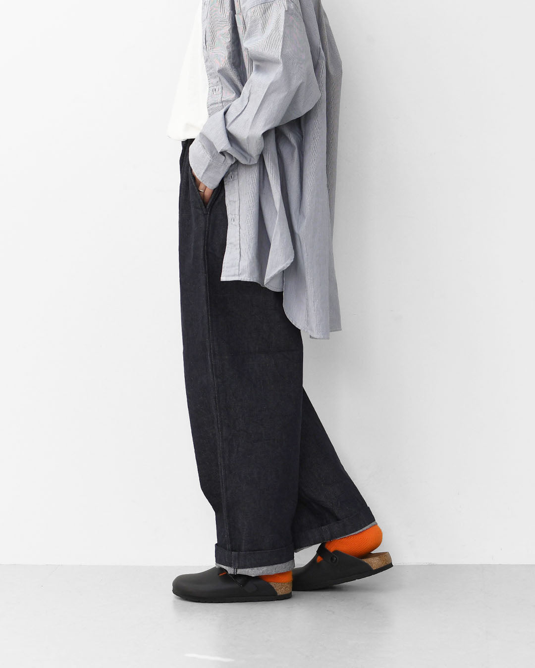 RINEN [リネン] 10オンス ノットインディゴデニム リラックスパンツ [R47604-W] デニムパンツ・テーパードパンツ・ベーシックパンツ・ゆったりシルエット・LADY'S [2025AW]