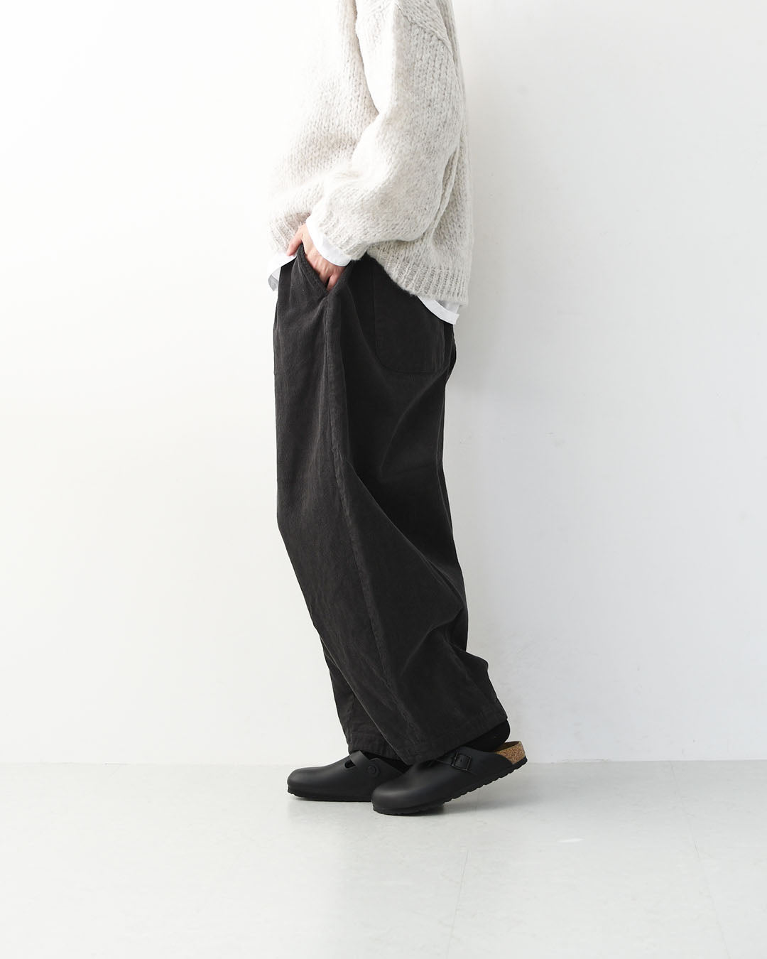 RINEN [リネン] 16/1 14ウェルコーデュロイ オーバルパンツ [R47607] コーデュロイパンツ・イージーパンツ・コットン素材・ゆったりシルエット・LADY'S [2025AW]