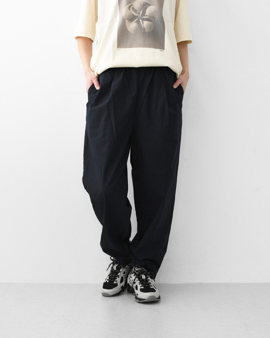 RINEN [リネン] 40/1オーガニック平織テーパードパンツ [R49600-W] テーパードパンツ・リラックスパンツ・ベーシックパンツ・オーガニックコットン・LADY'S [2026SS]