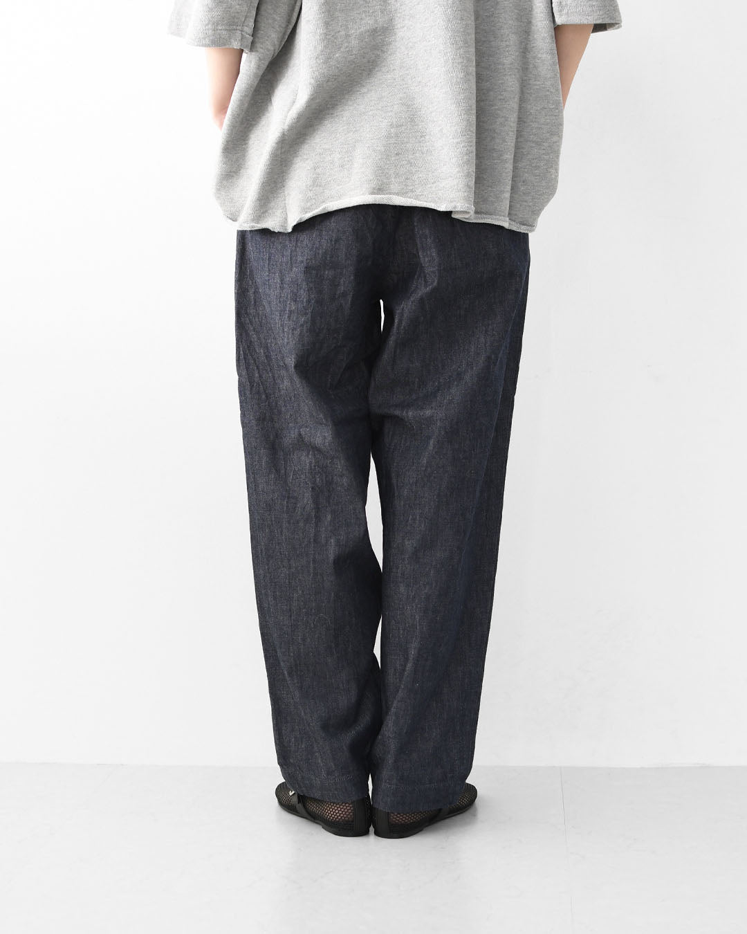 RINEN [リネン] 6オンスノットインディゴテーパードパンツ [R49604-W] デニムパンツ・テーパードパンツ・ベーシックパンツ・ゆったりシルエット・LADY'S [2026SS]