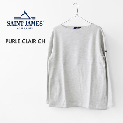 SAINT JAMES [セントジェームス 正規販売店] PURLE CLAIR CH [00jc182-pc]  ダブルフェイスセーター・ミックスライトグレーMEN'S / LADY'S [2025AW]