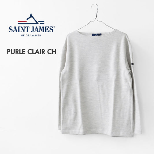SAINT JAMES [セントジェームス 正規販売店] PURLE CLAIR CH [00jc182-pc]  ダブルフェイスセーター・ミックスライトグレーMEN'S / LADY'S [2025AW]