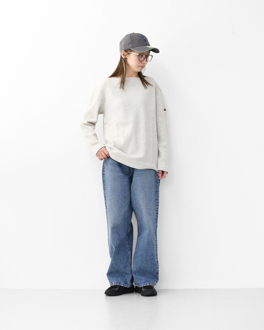 SAINT JAMES [セントジェームス 正規販売店] PURLE CLAIR CH [00jc182-pc]  ダブルフェイスセーター・ミックスライトグレーMEN'S / LADY'S [2025AW]