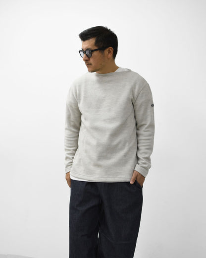 SAINT JAMES [セントジェームス 正規販売店] PURLE CLAIR CH [00jc182-pc]  ダブルフェイスセーター・ミックスライトグレーMEN'S / LADY'S [2025AW]