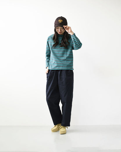 SAINT JAMES [セントジェームス 正規販売店] 20JC OUESS LOOSE BORDER - DARKGREY/EMERALDGREEN [20jclb-dgy-em] ウェッソンルーズ ボーダー・カットソー・長袖・コットン・ボートネック・MEN'S / LADY'S [2026AW]