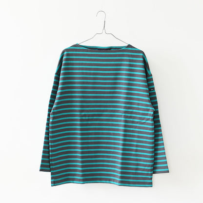 SAINT JAMES [セントジェームス 正規販売店] 20JC OUESS LOOSE BORDER - DARKGREY/EMERALDGREEN [20jclb-dgy-em] ウェッソンルーズ ボーダー・カットソー・長袖・コットン・ボートネック・MEN'S / LADY'S [2026AW]