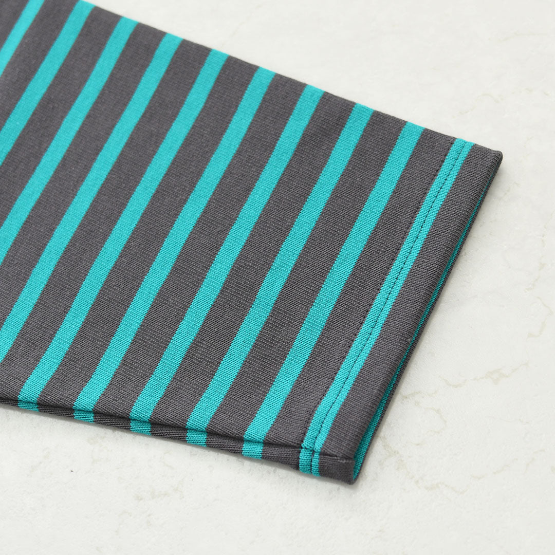 SAINT JAMES [セントジェームス 正規販売店] 20JC OUESS LOOSE BORDER - DARKGREY/EMERALDGREEN [20jclb-dgy-em] ウェッソンルーズ ボーダー・カットソー・長袖・コットン・ボートネック・MEN'S / LADY'S [2026AW]