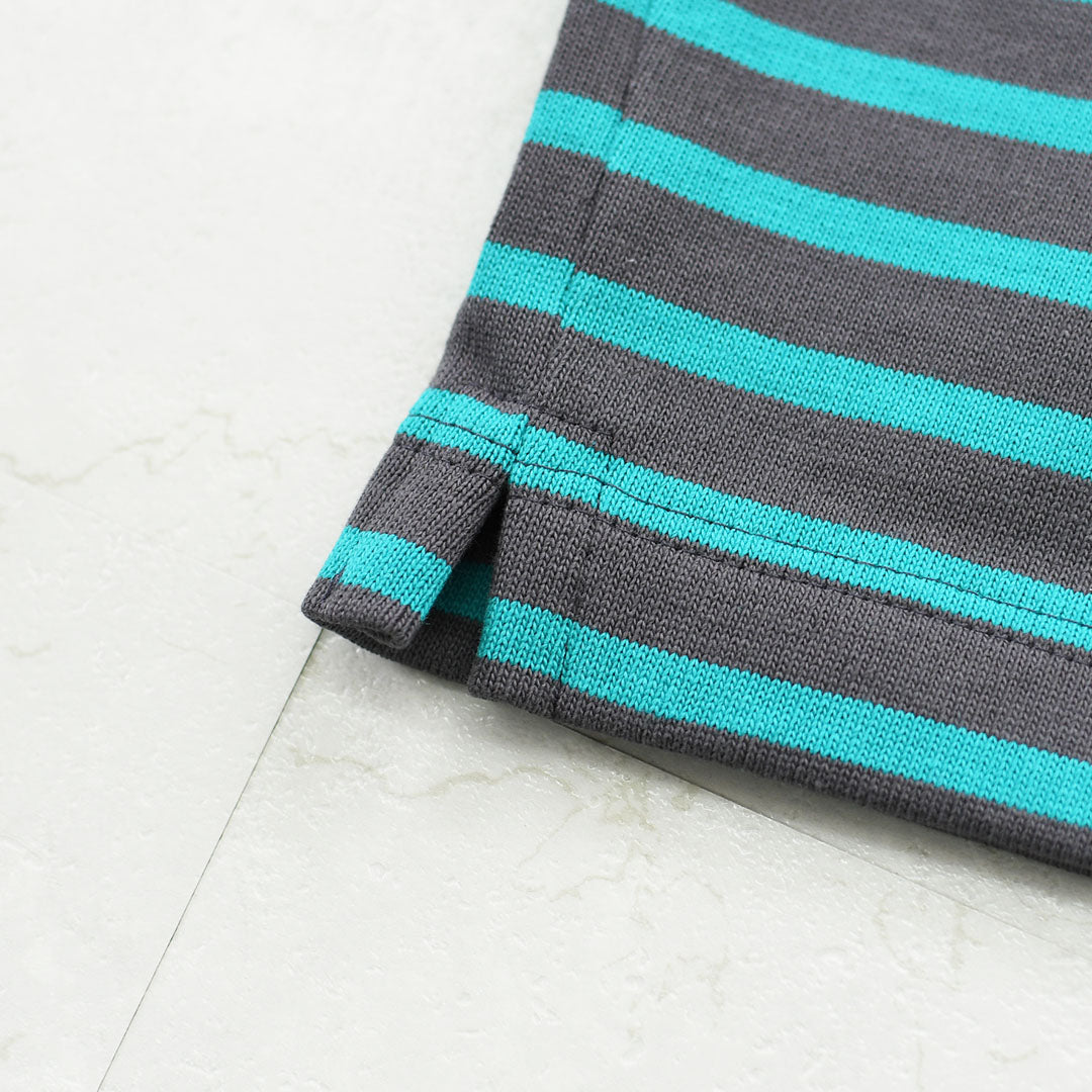 SAINT JAMES [セントジェームス 正規販売店] 20JC OUESS LOOSE BORDER - DARKGREY/EMERALDGREEN [20jclb-dgy-em] ウェッソンルーズ ボーダー・カットソー・長袖・コットン・ボートネック・MEN'S / LADY'S [2026AW]