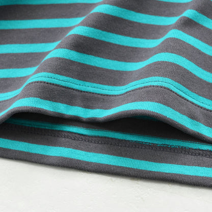SAINT JAMES [セントジェームス 正規販売店] 20JC OUESS LOOSE BORDER - DARKGREY/EMERALDGREEN [20jclb-dgy-em] ウェッソンルーズ ボーダー・カットソー・長袖・コットン・ボートネック・MEN'S / LADY'S [2026AW]
