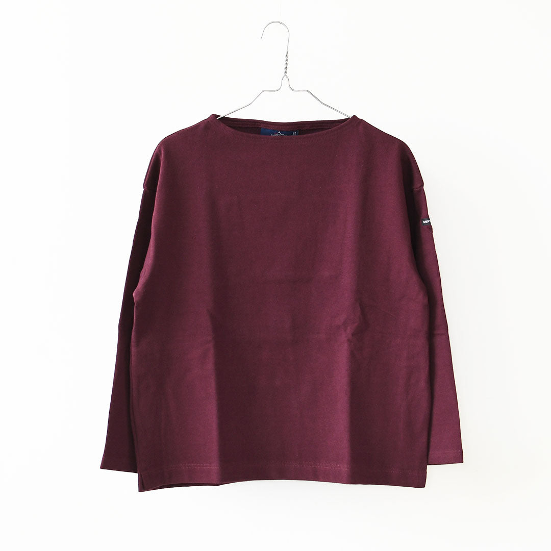 SAINT JAMES [セントジェームス 正規販売店] 20JC OUES LOOSE SOLID - GRENAT FONCE [20jcls-grenat] ウェッソンルーズ ソリッド・無地・ガーネット・カットソー・長袖・コットン・ボートネック・LADY'S [2026AW]