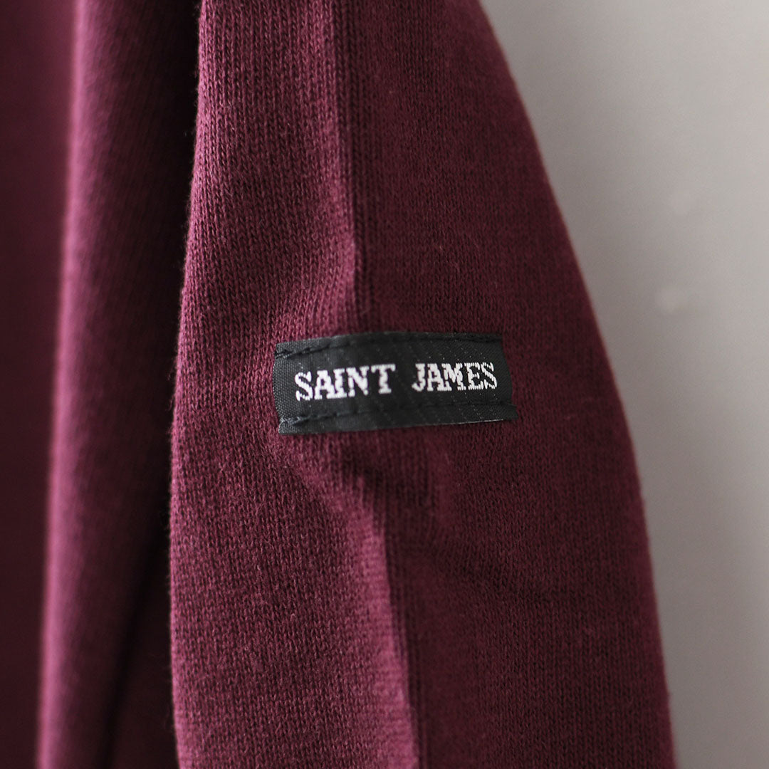 SAINT JAMES [セントジェームス 正規販売店] 20JC OUES LOOSE SOLID - GRENAT FONCE [20jcls-grenat] ウェッソンルーズ ソリッド・無地・ガーネット・カットソー・長袖・コットン・ボートネック・LADY'S [2026AW]