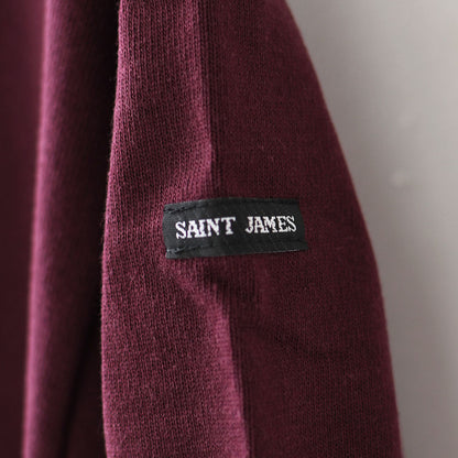 SAINT JAMES [セントジェームス 正規販売店] 20JC OUES LOOSE SOLID - GRENAT FONCE [20jcls-grenat] ウェッソンルーズ ソリッド・無地・ガーネット・カットソー・長袖・コットン・ボートネック・LADY'S [2026AW]