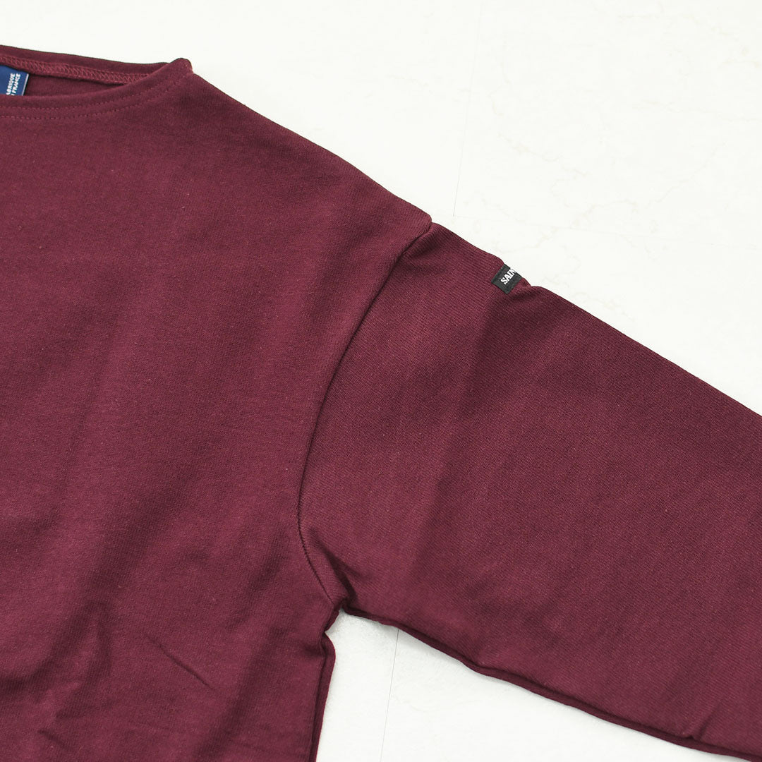 SAINT JAMES [セントジェームス 正規販売店] 20JC OUES LOOSE SOLID - GRENAT FONCE [20jcls-grenat] ウェッソンルーズ ソリッド・無地・ガーネット・カットソー・長袖・コットン・ボートネック・LADY'S [2026AW]