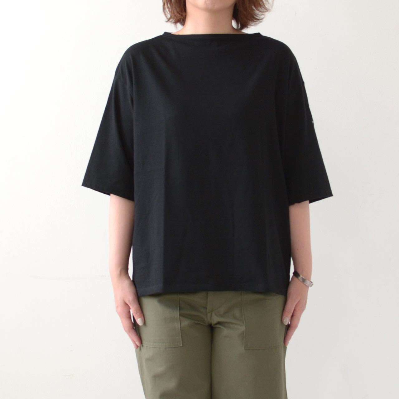 SAINT JAMES [PIRIAC TEE LOOSE SOLID] [sl-21jc8733] セントジェームス 正規販売店・ピリアックルーズT 無地・五分袖・ドロップショルダー・無地カットソー・LADY'S [2025SS]