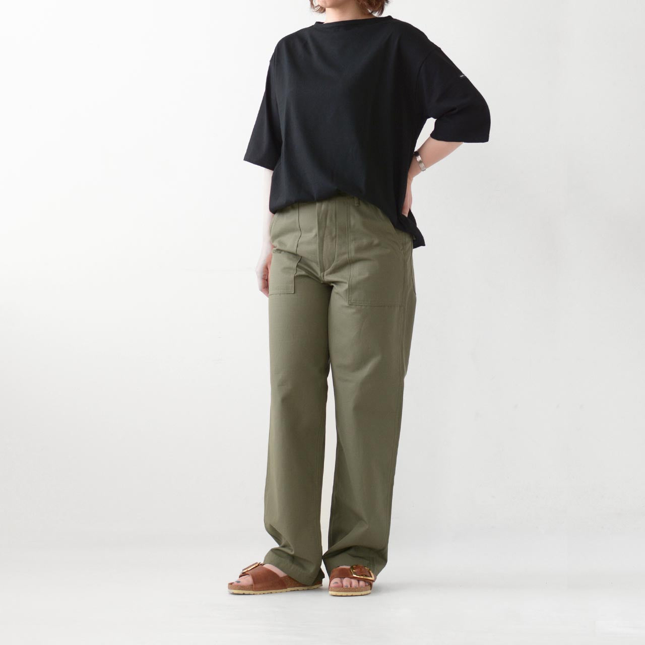 SAINT JAMES [PIRIAC TEE LOOSE SOLID] [sl-21jc8733] セントジェームス 正規販売店・ピリアックルーズT 無地・五分袖・ドロップショルダー・無地カットソー・LADY'S [2025SS]