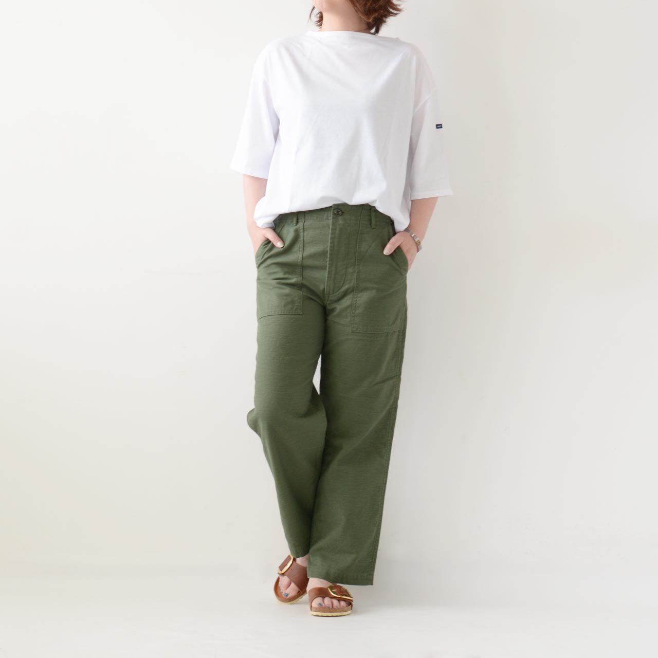 SAINT JAMES [PIRIAC TEE LOOSE SOLID] [sl-21jc8733] セントジェームス 正規販売店・ピリアックルーズT 無地・五分袖・ドロップショルダー・無地カットソー・LADY'S [2025SS]