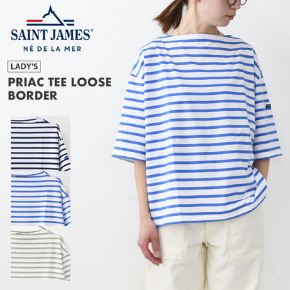 SAINT JAMES [PRIAC TEE LOOSE BORDER] [20jc8733-bo] セントジェームス 正規販売店・ピリアックルーズT [2025SS]