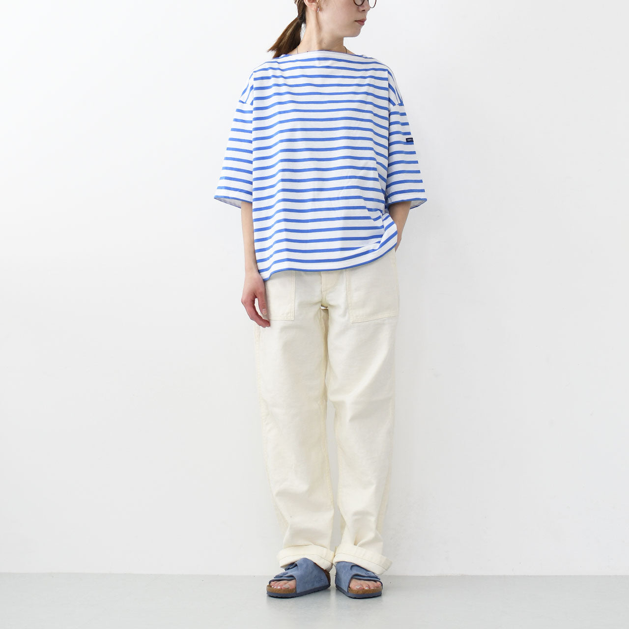 SAINT JAMES [PRIAC TEE LOOSE BORDER] [20jc8733-bo] セントジェームス 正規販売店・ピリアックルーズT [2025SS]