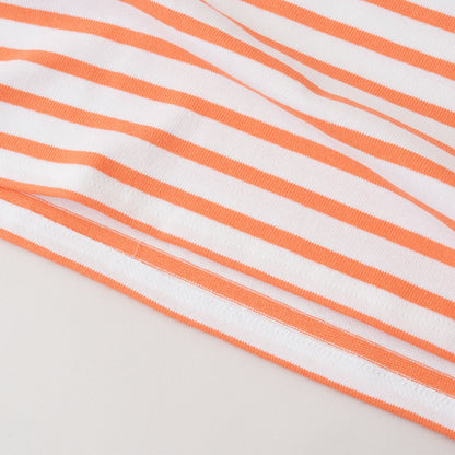 SAINT JAMES [セントジェームス 正規販売店] 20JC TEE LOOSE BORDER NEIGE×ORANGE.FLUO [20jcbo-nei-or] ボーダー(ﾎﾜｲﾄ×ｵﾚﾝｼﾞ)[2024SS]