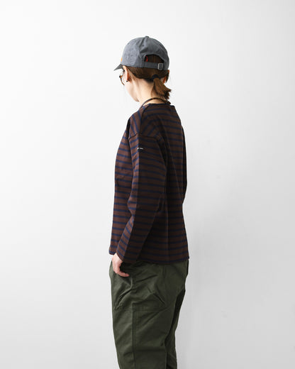 SAINT JAMES [セントジェームス 正規販売店] 20JC OUESS LOOSE BORDER - CHOCO/NAVY [20jclb-cho-nv] ウェッソンルーズ ボーダー・カットソー・長袖・コットン・ボートネック・MEN'S / LADY'S [2026AW]