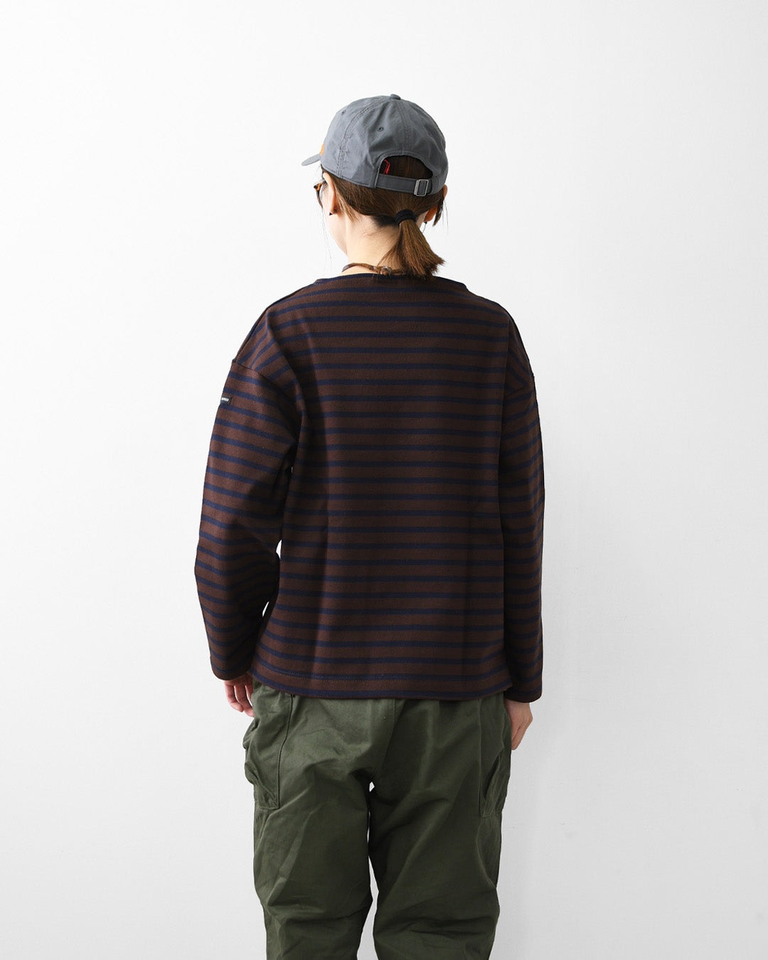 SAINT JAMES [セントジェームス 正規販売店] 20JC OUESS LOOSE BORDER - CHOCO/NAVY [20jclb-cho-nv] ウェッソンルーズ ボーダー・カットソー・長袖・コットン・ボートネック・MEN'S / LADY'S [2026AW]