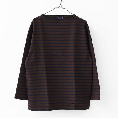 SAINT JAMES [セントジェームス 正規販売店] 20JC OUESS LOOSE BORDER - CHOCO/NAVY [20jclb-cho-nv] ウェッソンルーズ ボーダー・カットソー・長袖・コットン・ボートネック・MEN'S / LADY'S [2026AW]