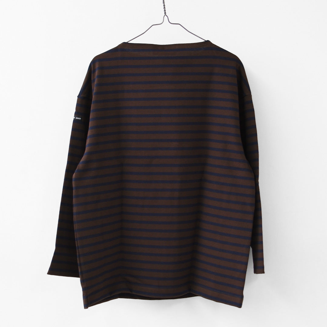 SAINT JAMES [セントジェームス 正規販売店] 20JC OUESS LOOSE BORDER - CHOCO/NAVY [20jclb-cho-nv] ウェッソンルーズ ボーダー・カットソー・長袖・コットン・ボートネック・MEN'S / LADY'S [2026AW]