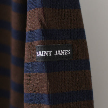 SAINT JAMES [セントジェームス 正規販売店] 20JC OUESS LOOSE BORDER - CHOCO/NAVY [20jclb-cho-nv] ウェッソンルーズ ボーダー・カットソー・長袖・コットン・ボートネック・MEN'S / LADY'S [2026AW]