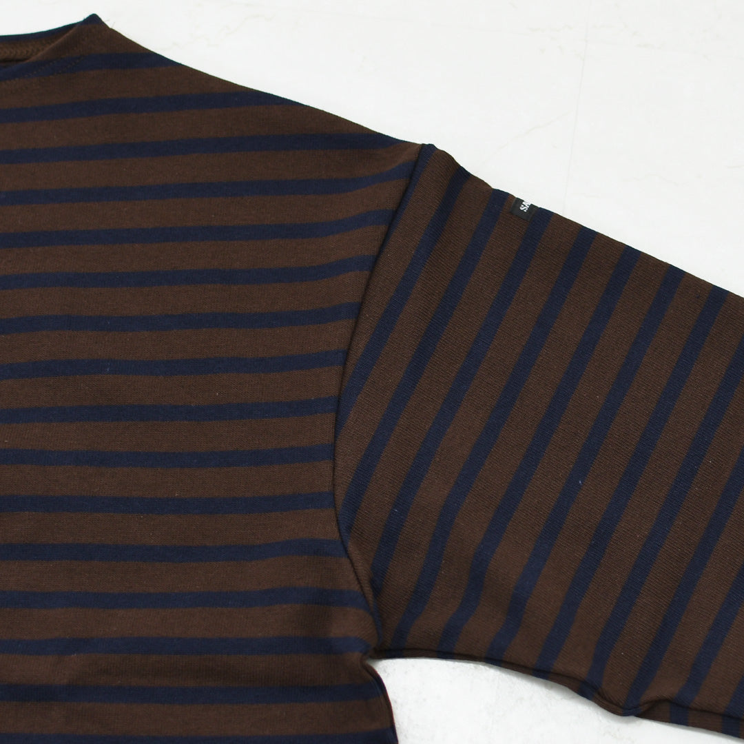 SAINT JAMES [セントジェームス 正規販売店] 20JC OUESS LOOSE BORDER - CHOCO/NAVY [20jclb-cho-nv] ウェッソンルーズ ボーダー・カットソー・長袖・コットン・ボートネック・MEN'S / LADY'S [2026AW]