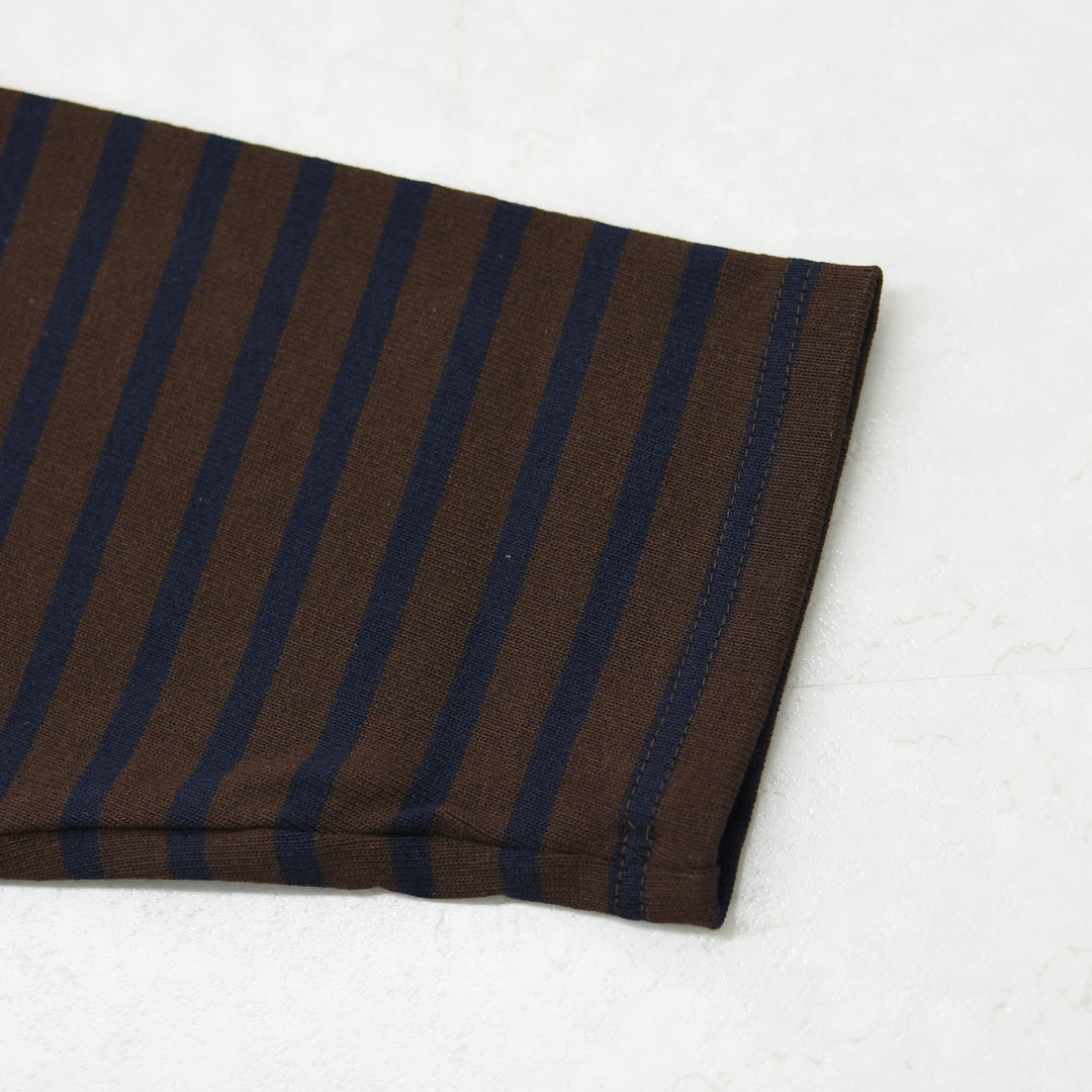 SAINT JAMES [セントジェームス 正規販売店] 20JC OUESS LOOSE BORDER - CHOCO/NAVY [20jclb-cho-nv] ウェッソンルーズ ボーダー・カットソー・長袖・コットン・ボートネック・MEN'S / LADY'S [2026AW]