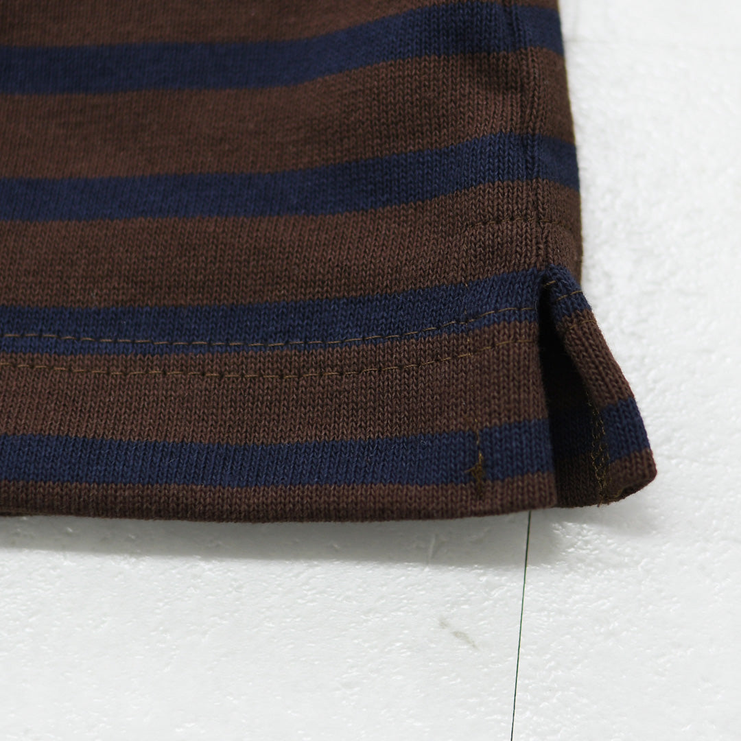 SAINT JAMES [セントジェームス 正規販売店] 20JC OUESS LOOSE BORDER - CHOCO/NAVY [20jclb-cho-nv] ウェッソンルーズ ボーダー・カットソー・長袖・コットン・ボートネック・MEN'S / LADY'S [2026AW]