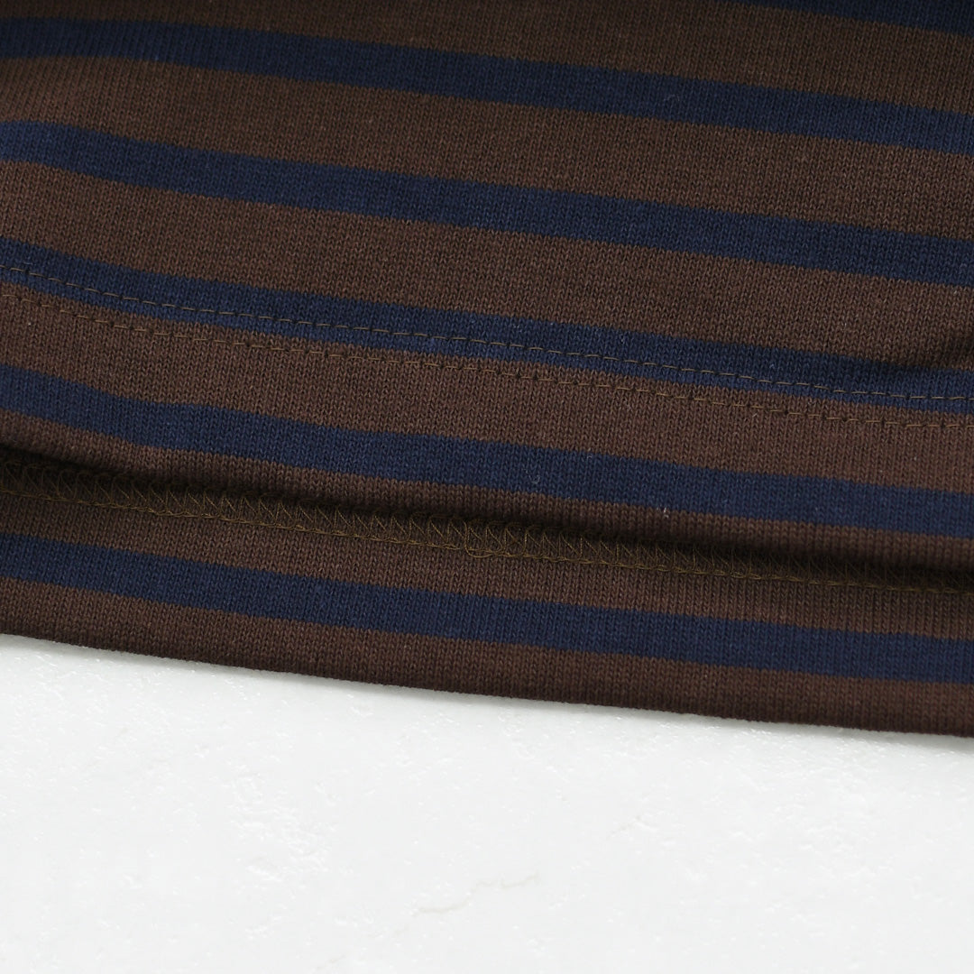SAINT JAMES [セントジェームス 正規販売店] 20JC OUESS LOOSE BORDER - CHOCO/NAVY [20jclb-cho-nv] ウェッソンルーズ ボーダー・カットソー・長袖・コットン・ボートネック・MEN'S / LADY'S [2026AW]
