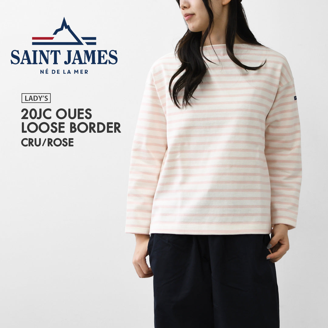 SAINT JAMES [セントジェームス 正規販売店] 20JC OUES LOOSE SOLID - ROSEBAL [20jcls-roseba] ウェッソンルーズ ソリッド・無地・ガーネット・カットソー・長袖・コットン・ボートネック・LADY'S [2026AW]