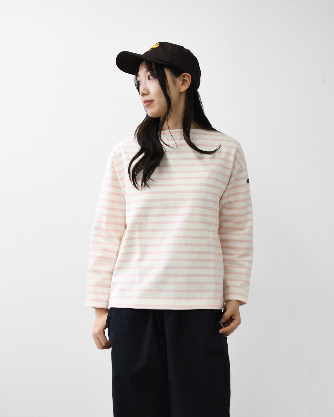 SAINT JAMES [セントジェームス 正規販売店] 20JC OUES LOOSE SOLID - ROSEBAL [20jcls-roseba] ウェッソンルーズ ソリッド・無地・ガーネット・カットソー・長袖・コットン・ボートネック・LADY'S [2026AW]