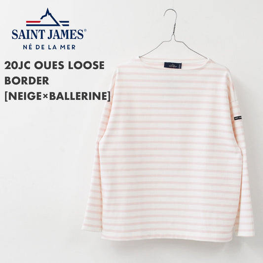 SAINT JAMES [セントジェームス] 20JC OUES LOOSE BORDER - NEIGE/BALLERINE [ウエッソンルーズ ボーダー] [20jclb-ne-bal]・白×ﾋﾟﾝｸ [2025SS]